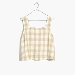 Madewell Linen-Blend Sunside Button-Back Top: Undyed Edition